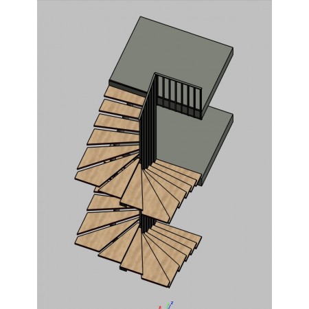 Металлическая лестница для трехэтажного частного дома А-51